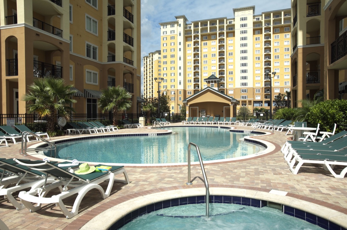 The Relaxation Pool — a quieter, adult-friendly second pool with lounge chairs